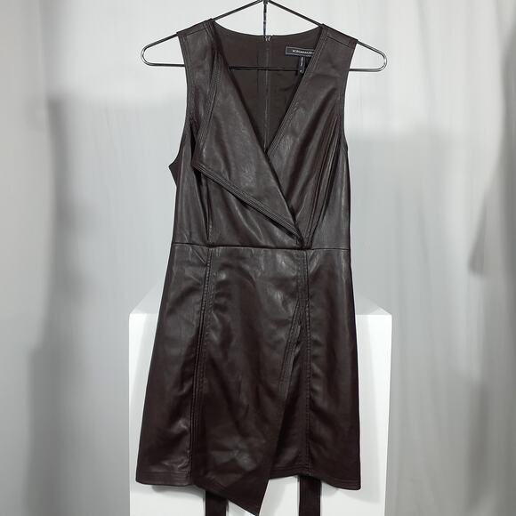 BCBG Leather Mini Dress Size XS - Picture 3 of 6